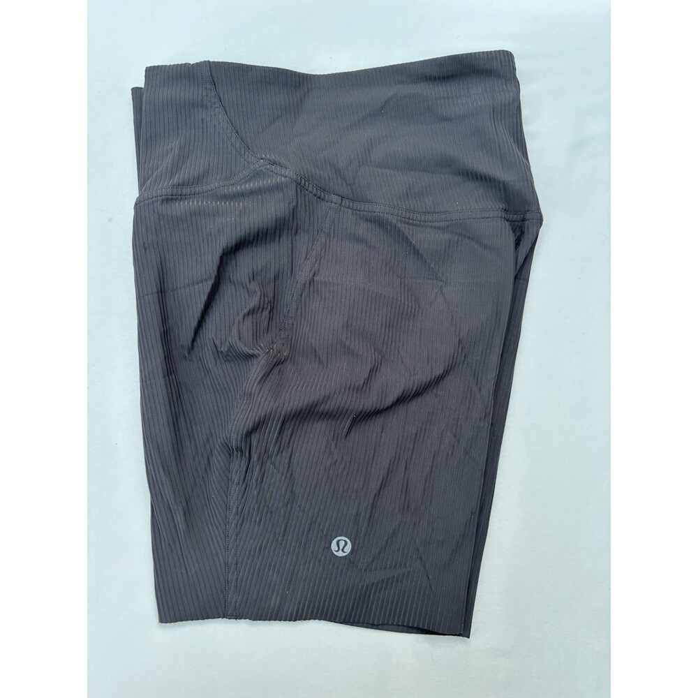 Lululemon Align Athletic Shorts Womens Black Logo Ribbed Stretch Size 10